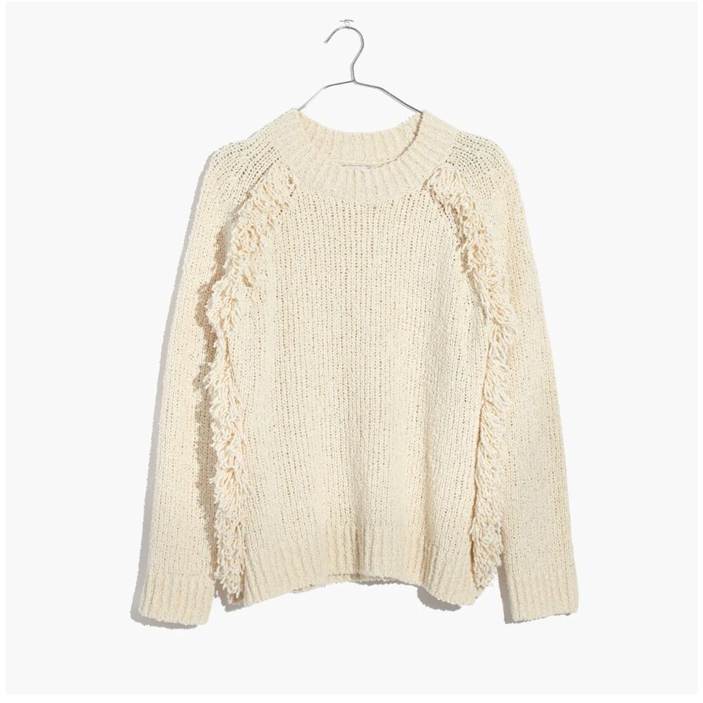 Madewell Loop Edge Fringe Pullover Sweater